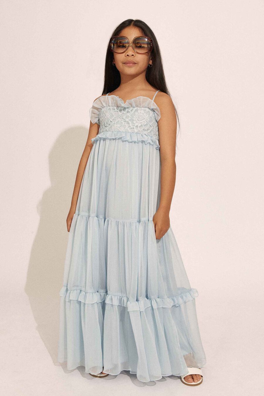Girls Anna Crinkle Chiffon Dress