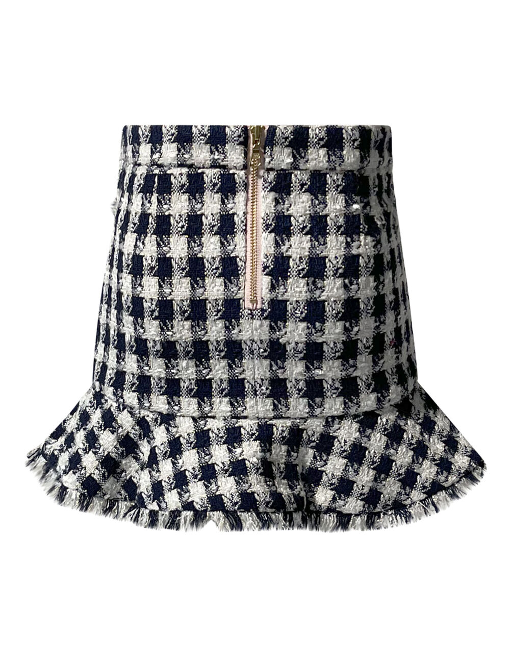 Girls CHECK BOUCLE SKIRT in colour DRESS BLUES