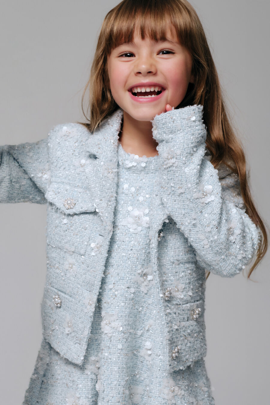 Girls Yve Sequin Boucle Blazer