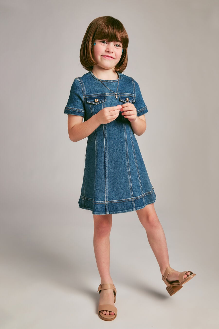 Girls Kesia Mini Denim Dress