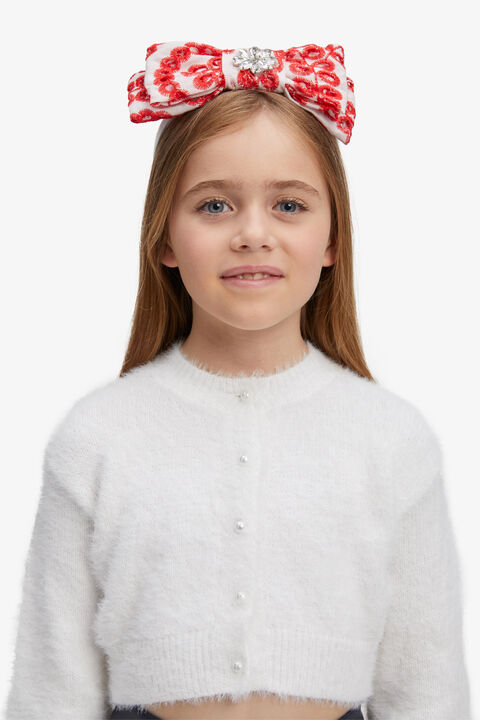 GIRLS VENICE TIE HEAD BAND in colour POINSETTIA