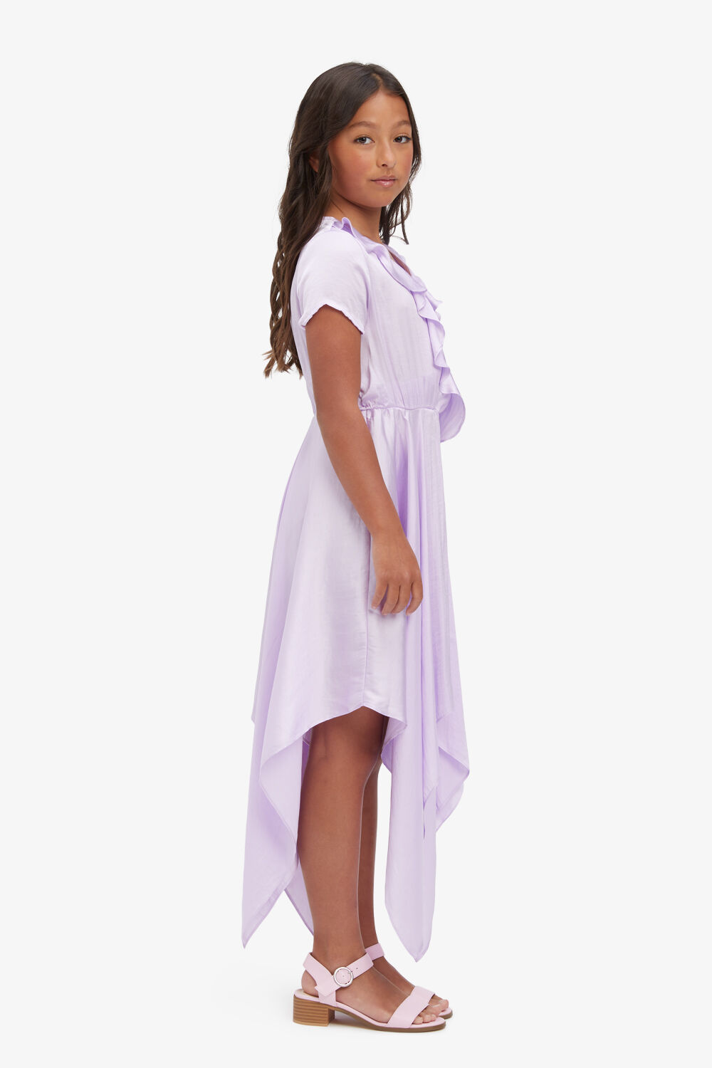 girls carter hanky dress in lilac in colour LILAC CHIFFON