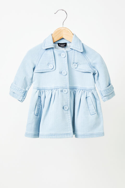 baby girl denim mia trench in colour FADED DENIM