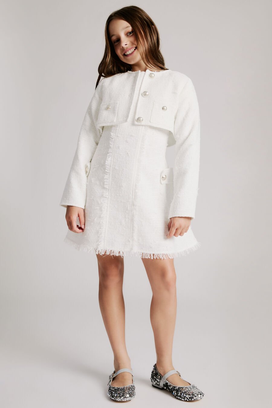 Girls Sutton Boucle Crop Jacket