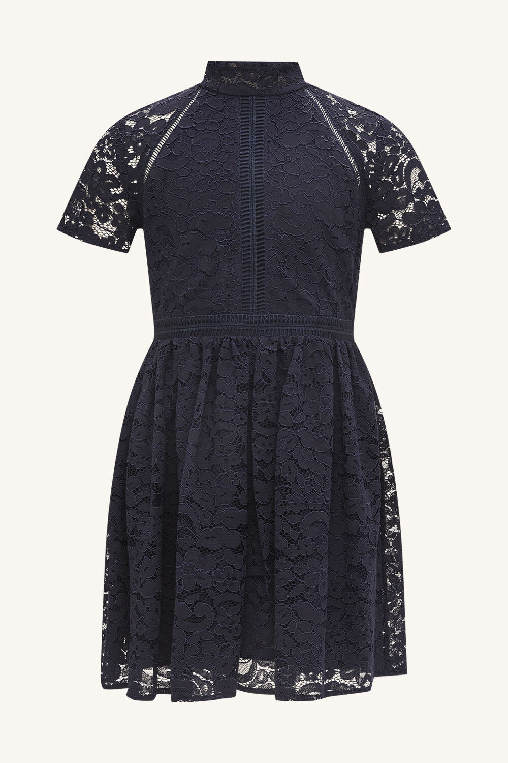 GIRLS MILA MINI LACE DRESS in colour BLACK IRIS