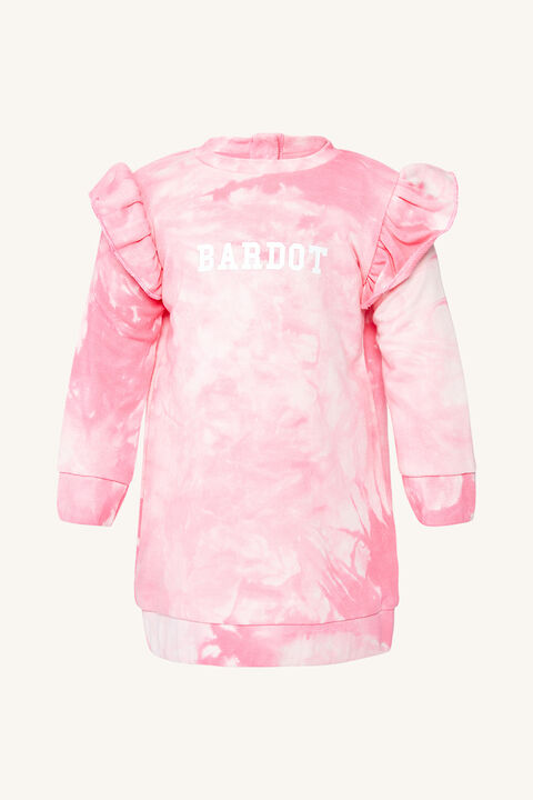 BABY GIRL TIE DYE MINI SWEATER DRESS in colour PINK T DYE