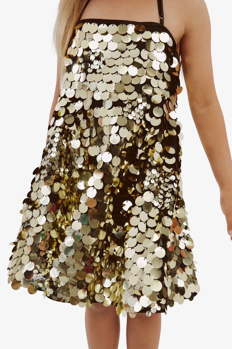 Girls Sequin Halter Dress