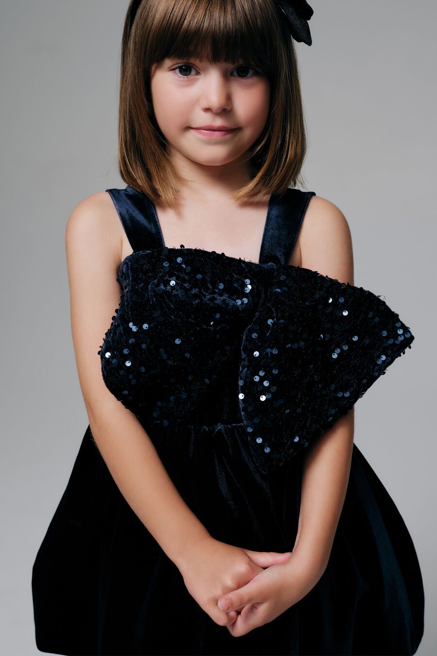 Girls Kirrily Velour Bow Dress