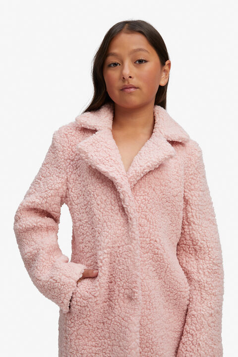 GIRLS LANA TEDDY COAT in colour MELLOW ROSE