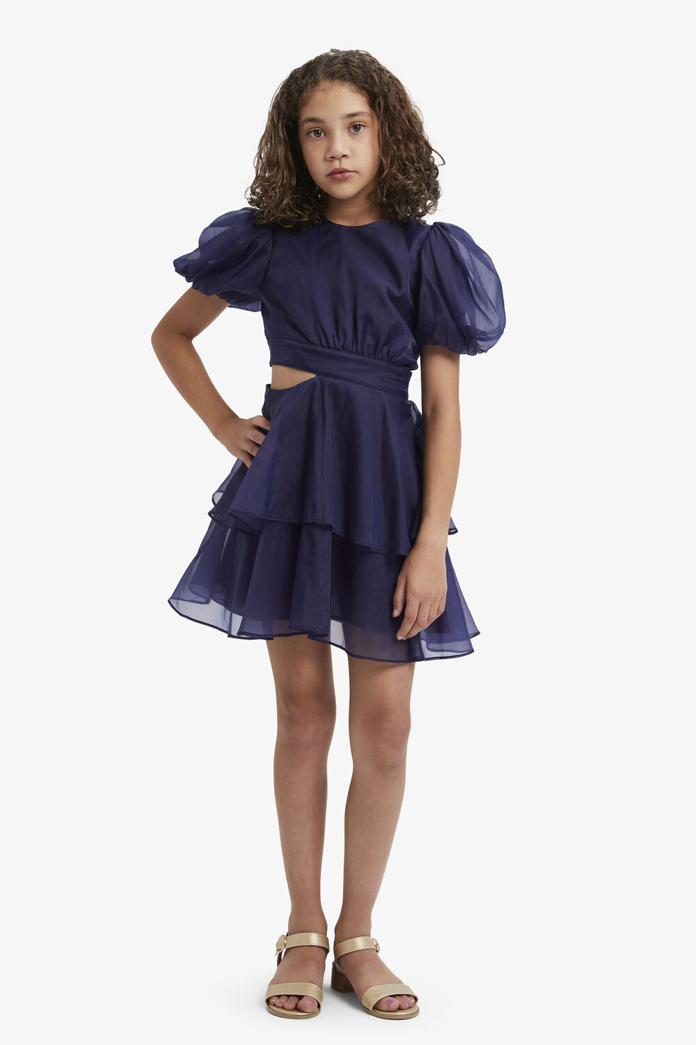 MAIA ORGANZA MINI DRESS in colour BLACK IRIS