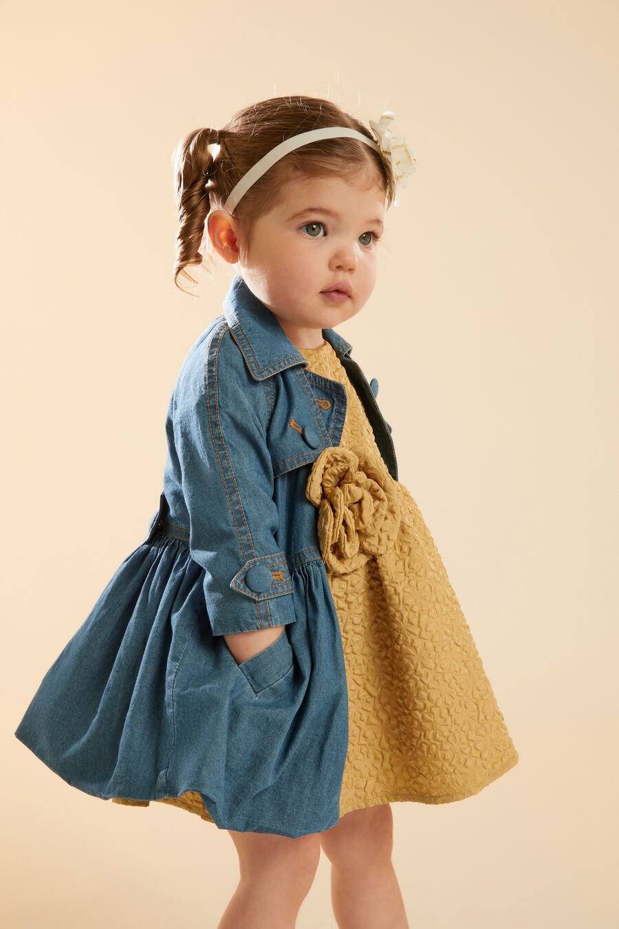 Baby Girl Mia Chambray Trench