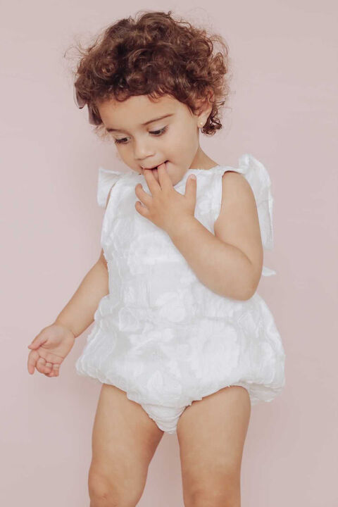 BABY GIRL FRANKIE RUFFLE BACK GROW in colour CLOUD DANCER