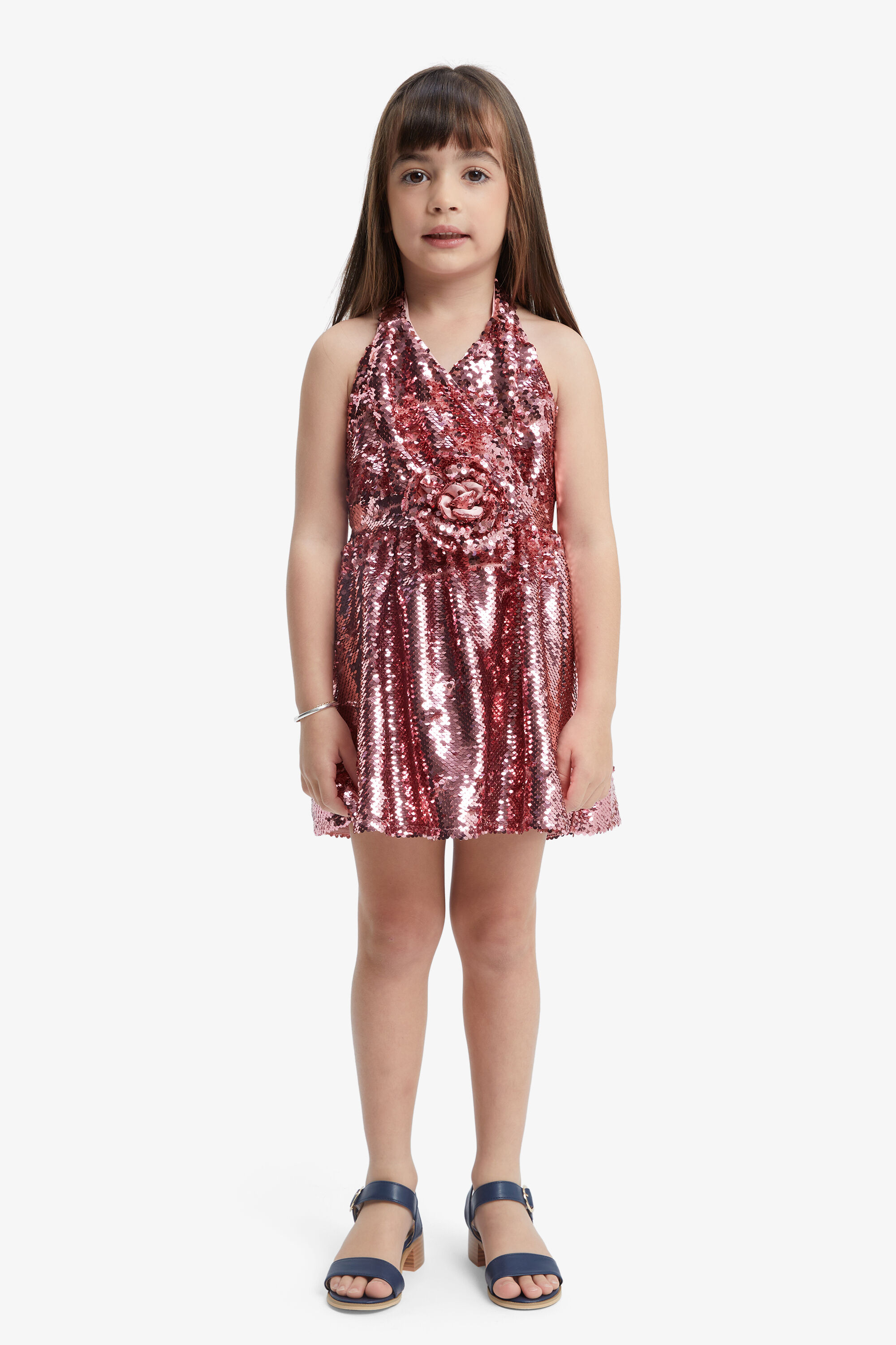 Azaelea Sparkle Dress In Lili Pink Bardot Junior