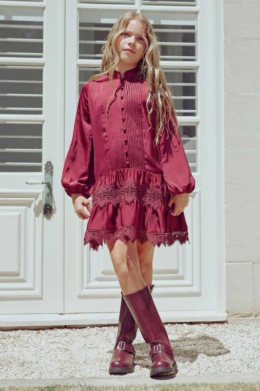 Girls Anie Satin Shirt Dress
