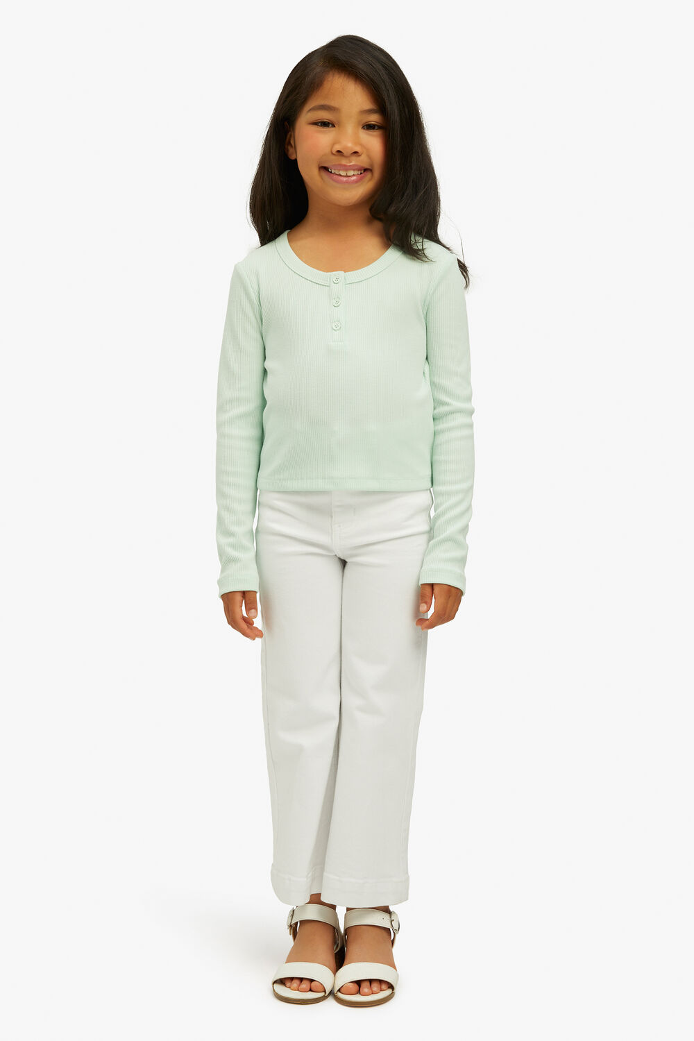 GIRLS AMALIE RIB TEE in colour MINT