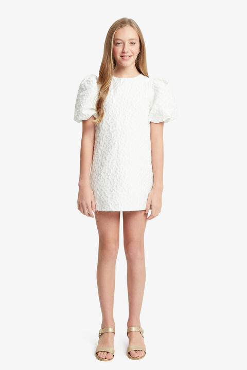 GIRLS GISELLE MINI DRESS in colour CLOUD DANCER
