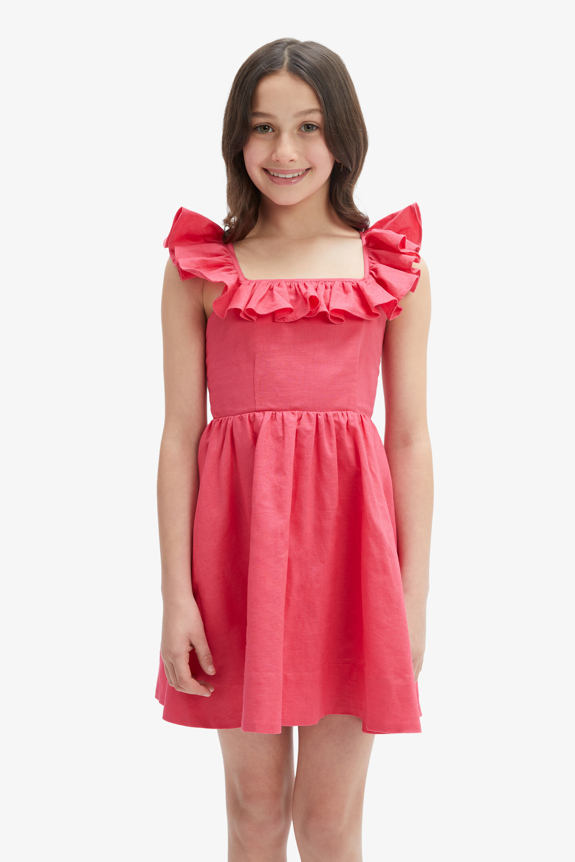 Girls Pamela Dress In Melon | Bardot Junior