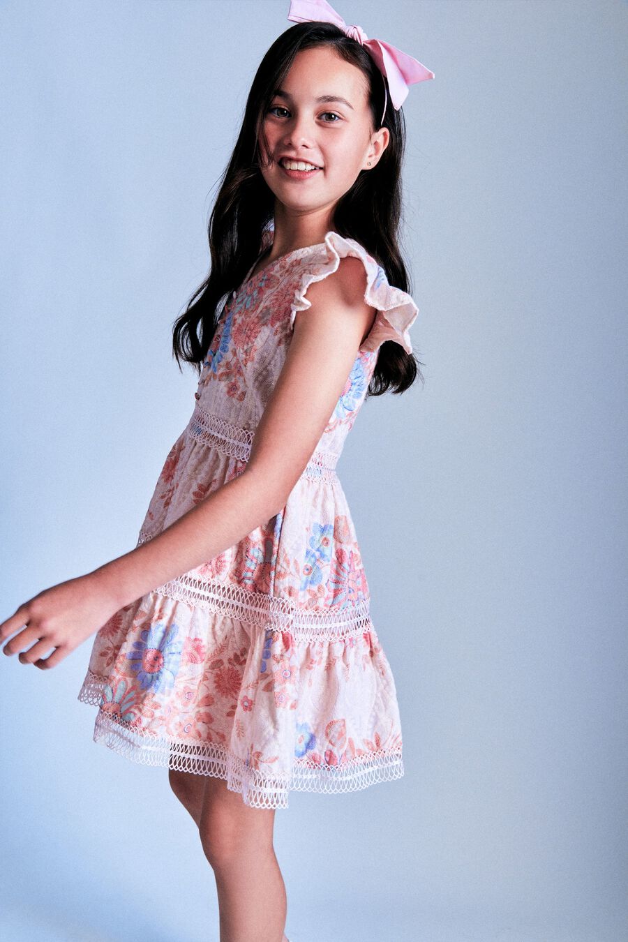 Girls Zietta Floral Mini Dress