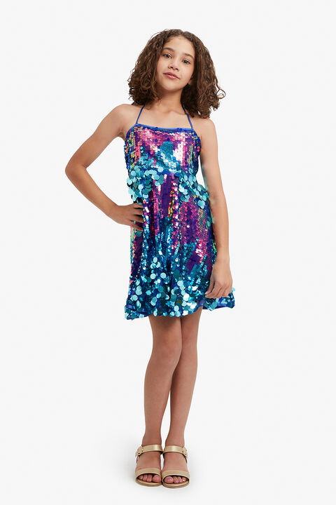 SEQUIN HALTER DRESS in colour JET BLACK