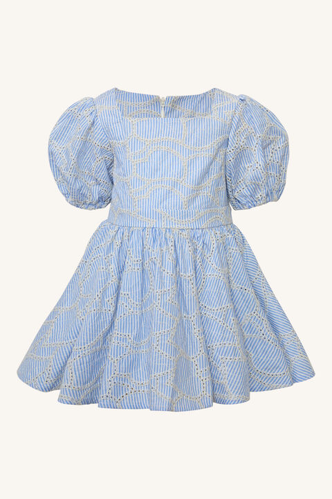 BABY GIRL MINI STRIPE DRESS in colour GRAY DAWN