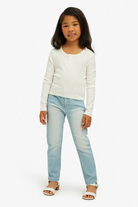 GIRLS AMALIE RIB TEE in colour BRIGHT WHITE