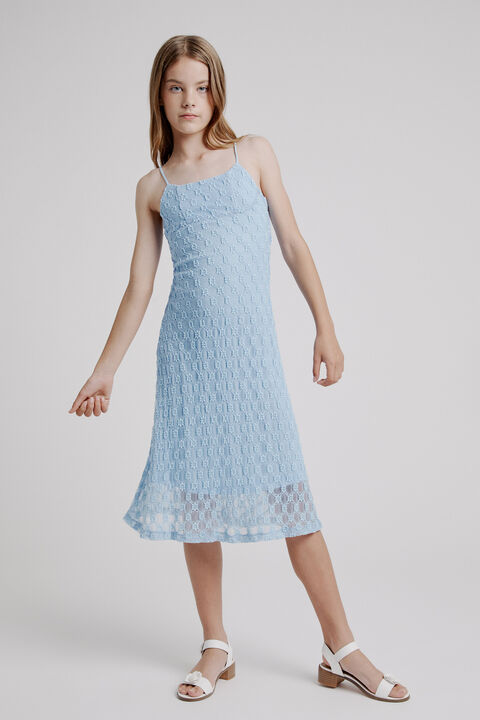 ADONI MIDI DRESS in colour CERULEAN