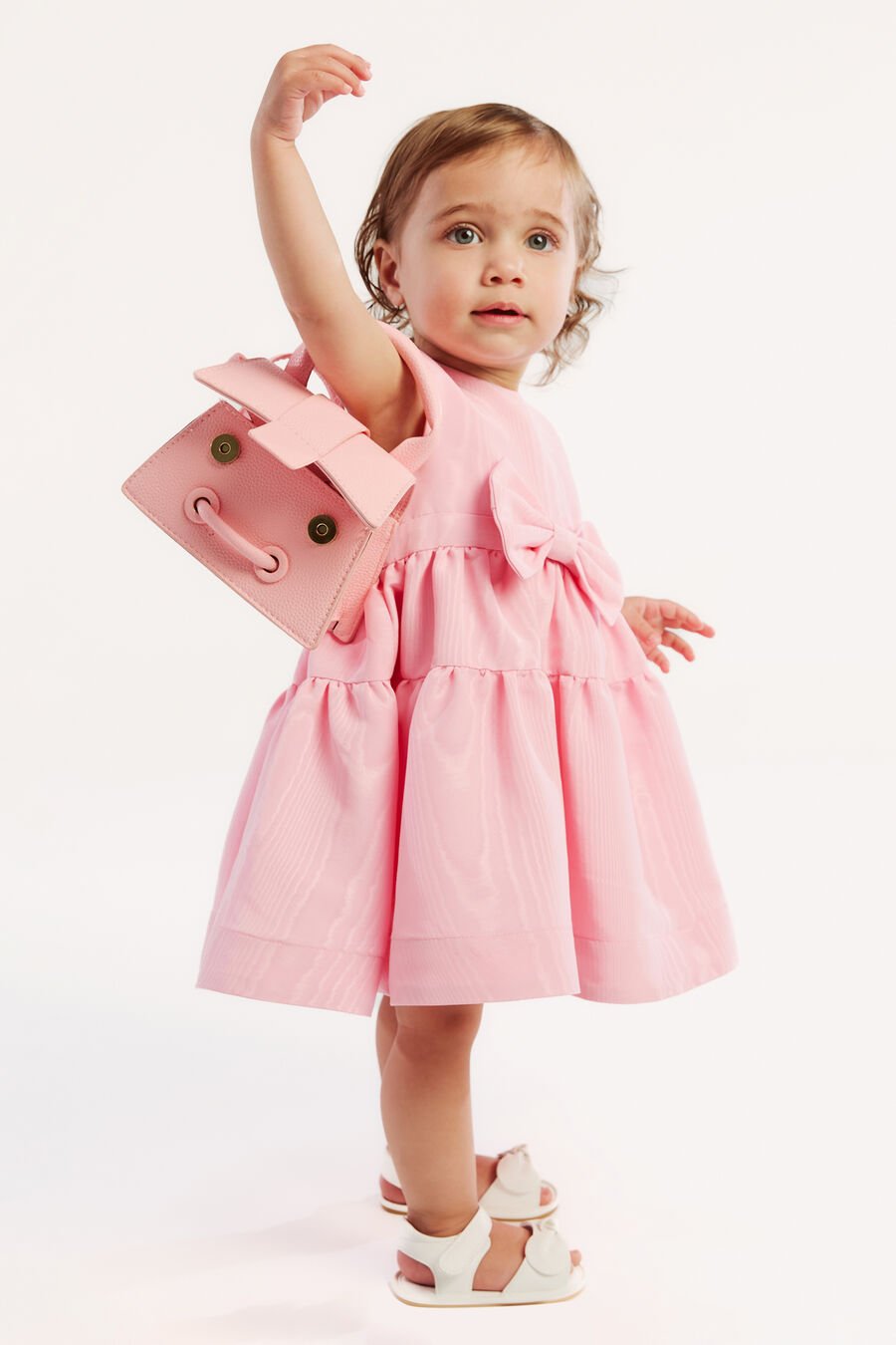 ZAIDA MINI BOW DRESS in colour Pink