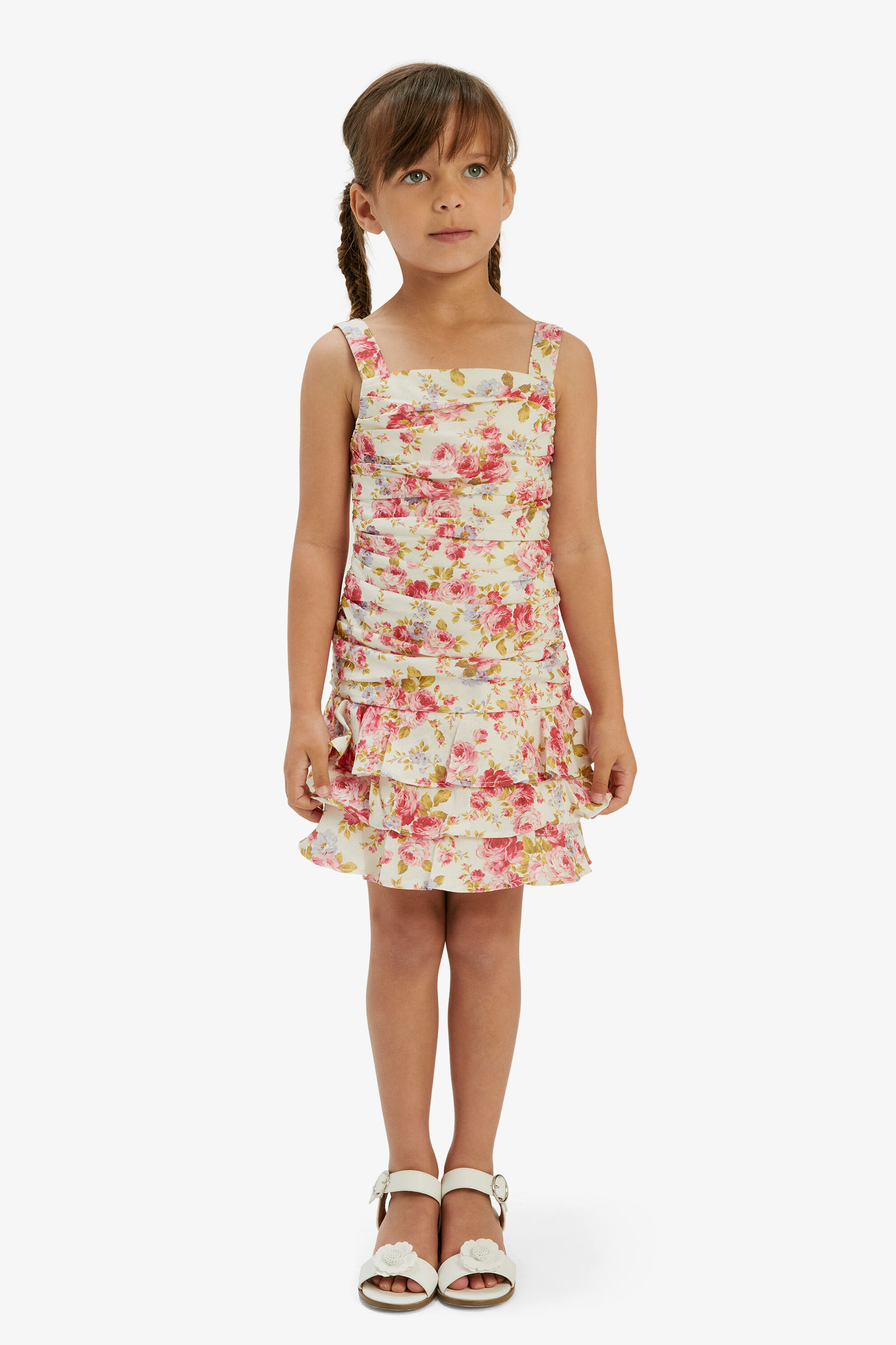 Girls Lia Floral Dress In Rose Bardot Junior