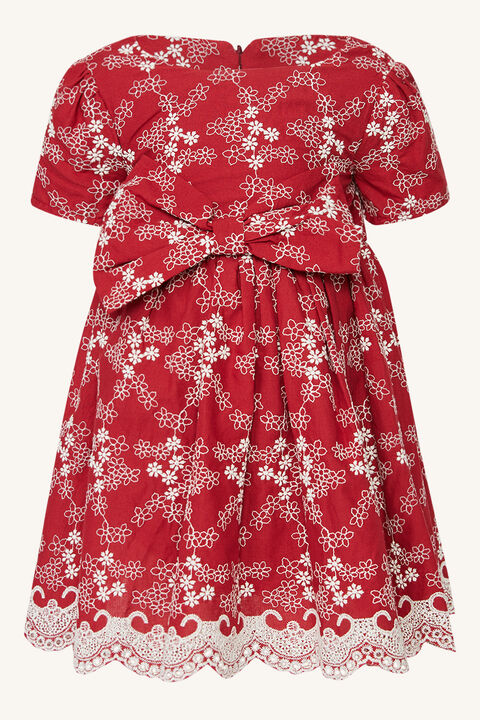 BABY GIRL NIKITA BRODERIE DRESS in colour RIBBON RED