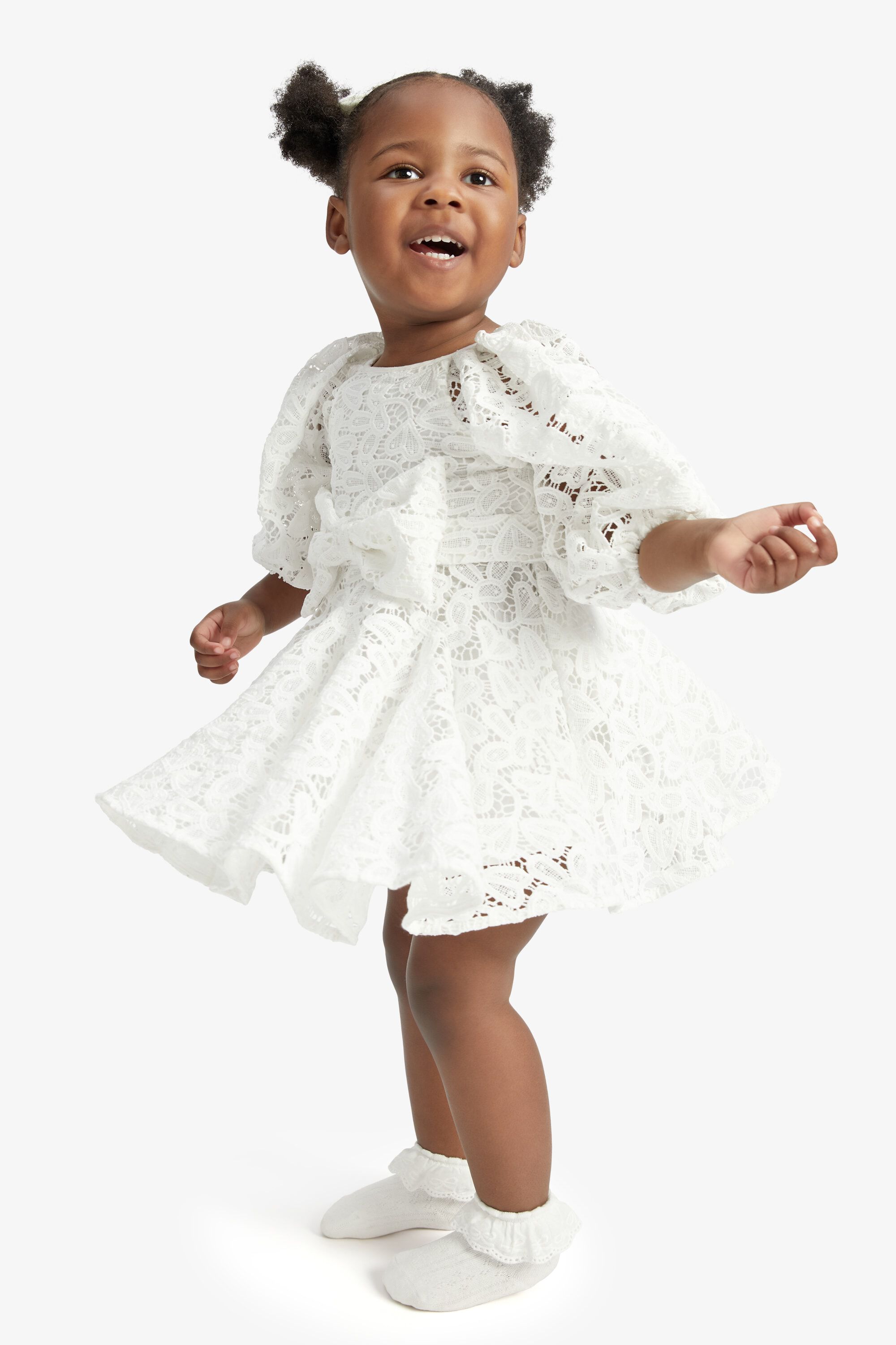 Baby girl black and white dress 2025
