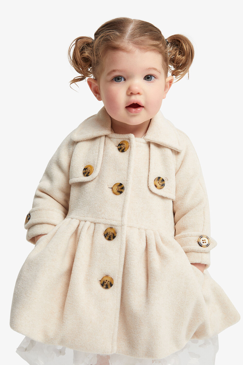 BABY GIRL TIA TRENCH COAT in colour WHITE SWAN