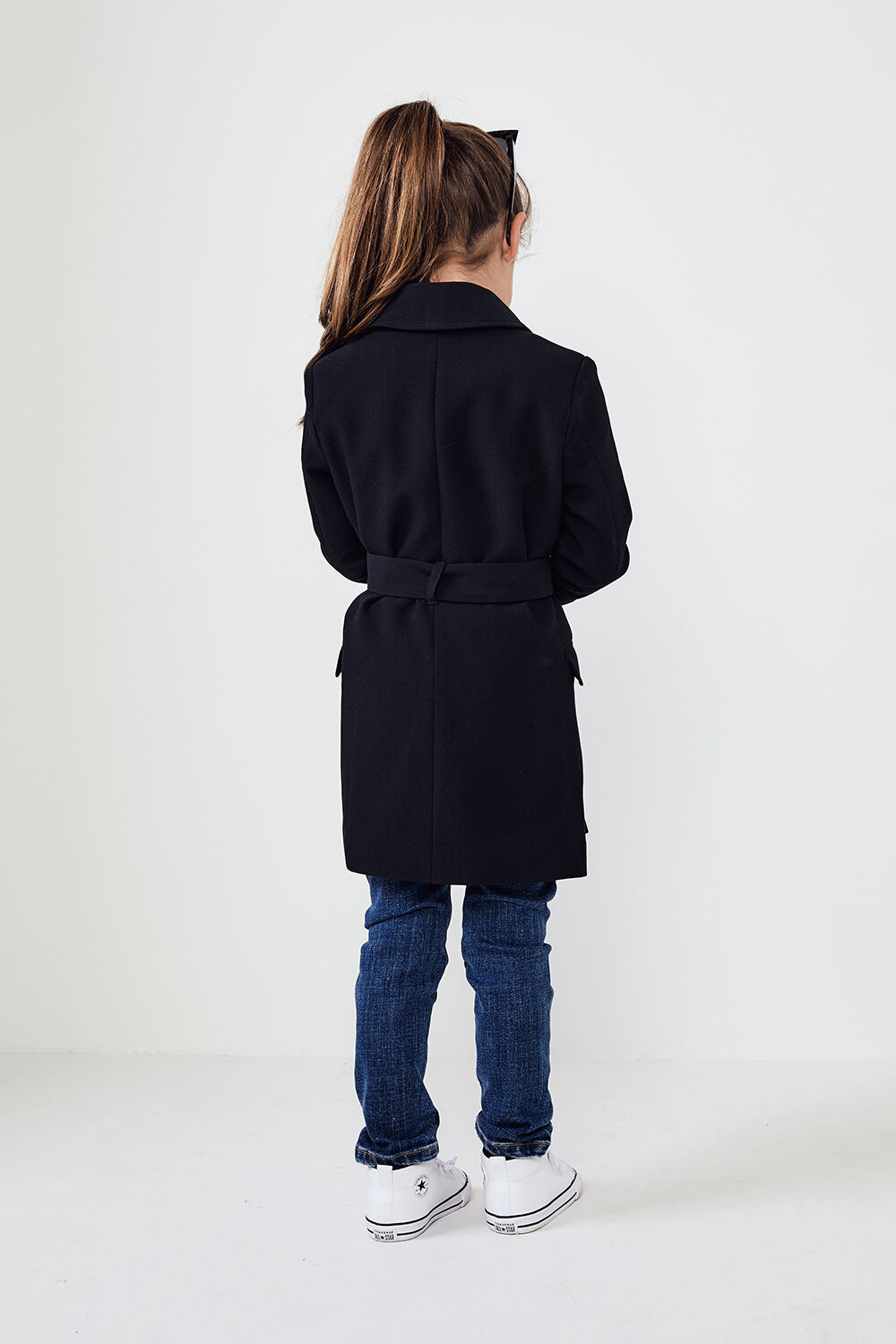 JUNIOR GIRL CIARA MIDI COAT in colour CAVIAR