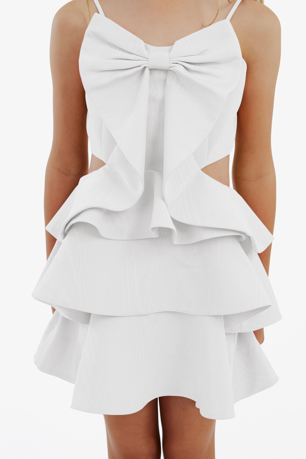 TULIP BOW DRESS in colour BRIGHT WHITE