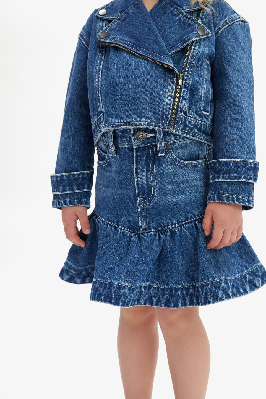 COCO DENIM MINI SKIRT in colour Vintage Blue