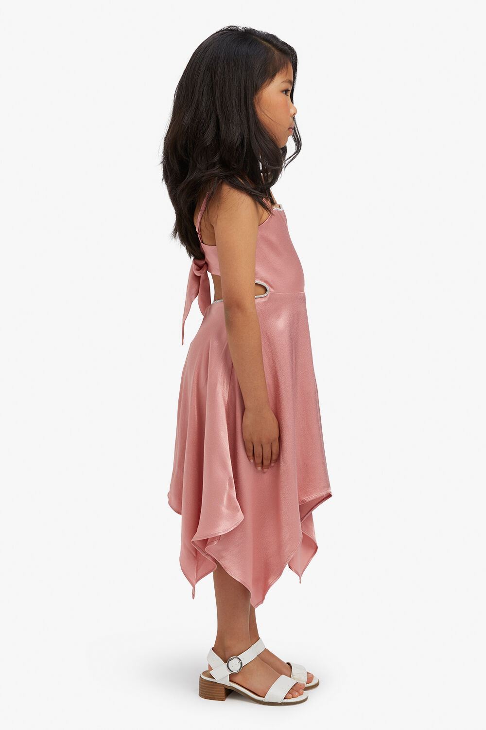 GIRLS MILENA HANKY DRESS in colour VANILLA CREAM