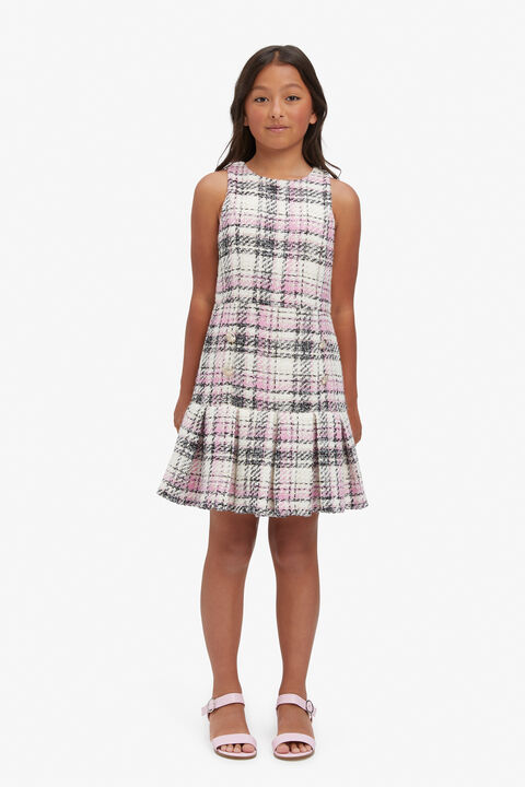 GIRLS THEKLA BOUCLE DRESS in colour HOT PINK