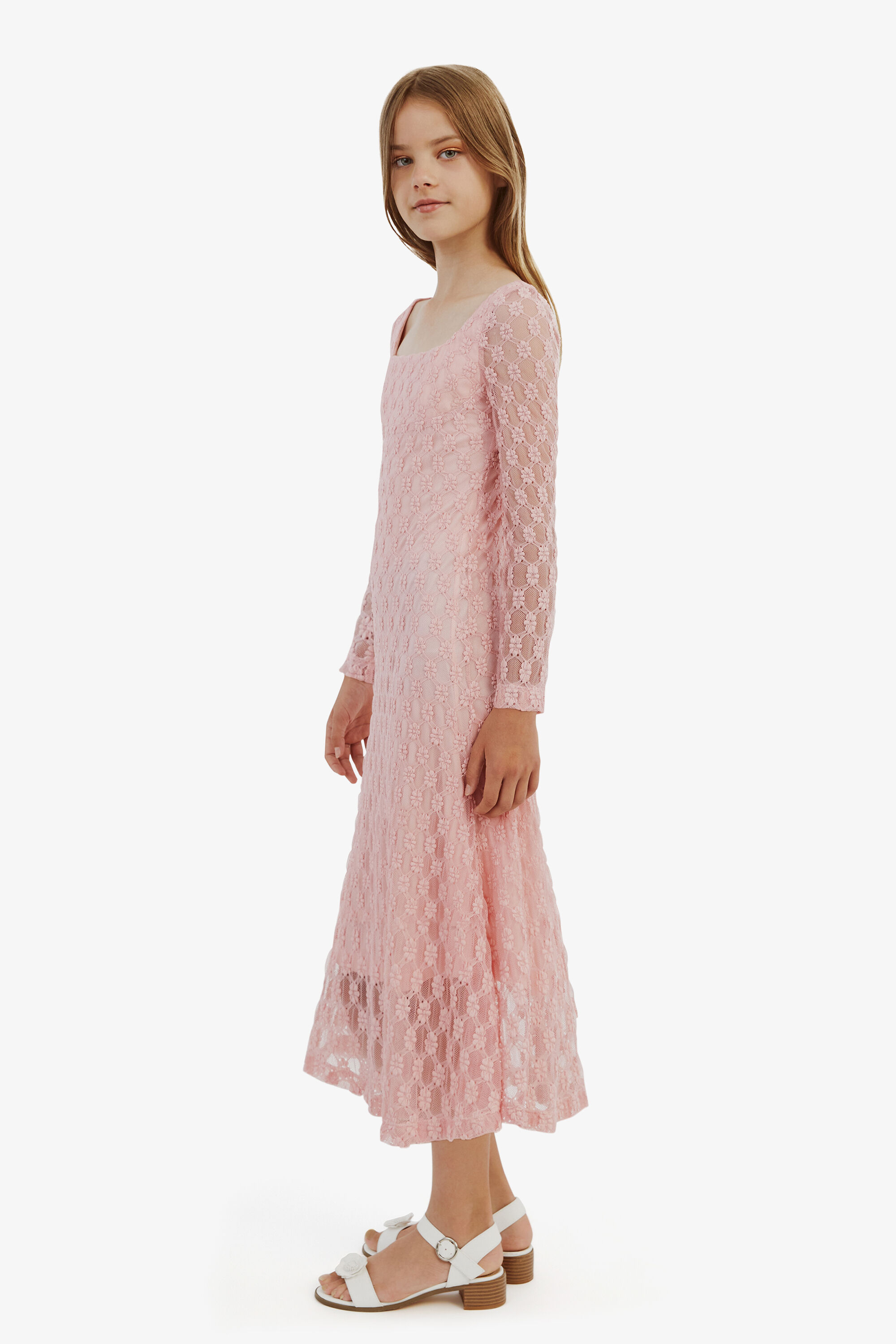 Girls Adoni Long Sleeve Midi In Cloud Pink | Bardot Junior