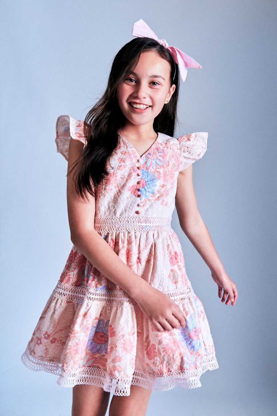 Girls Zietta Floral Mini Dress