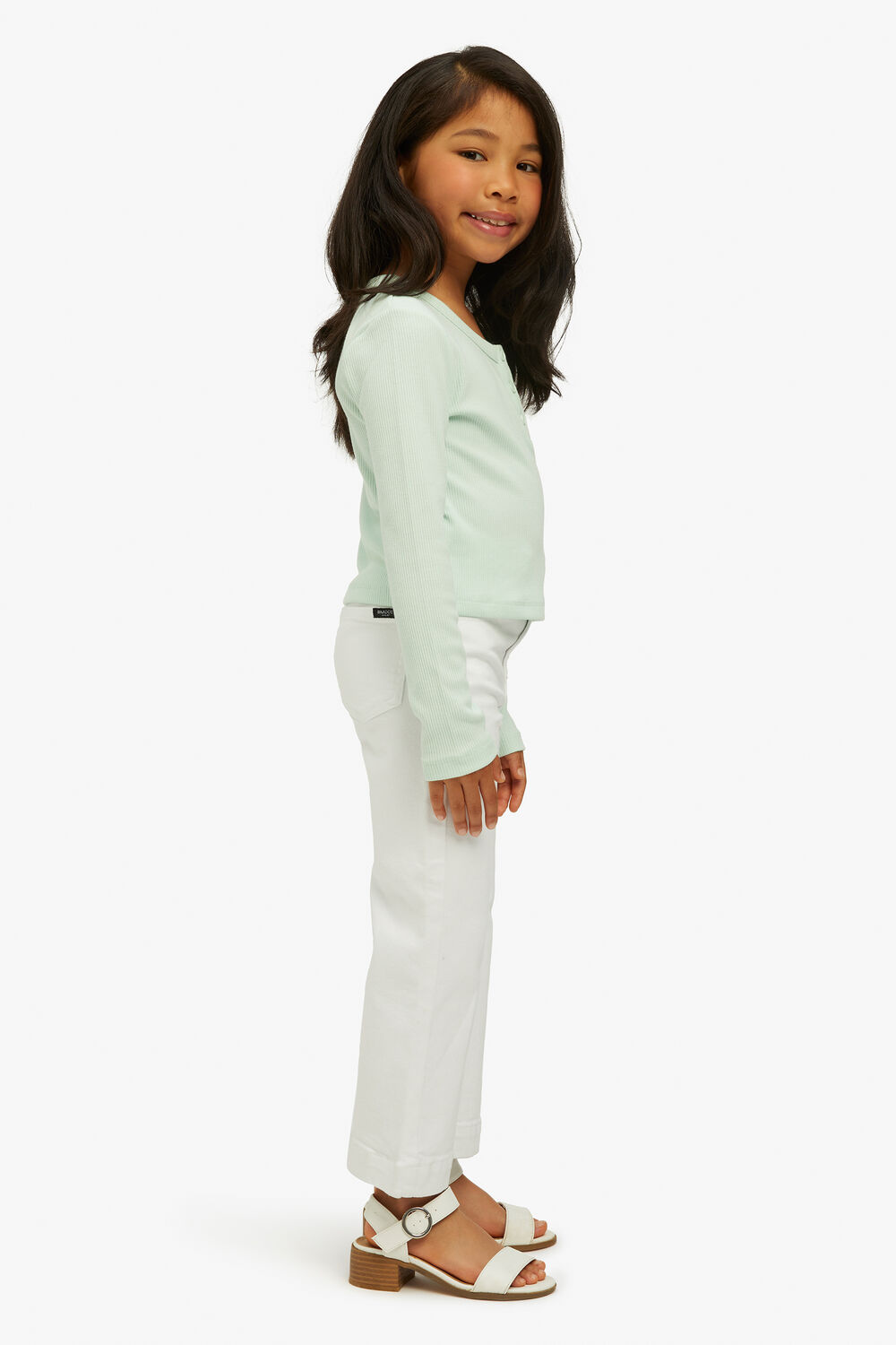 GIRLS AMALIE RIB TEE in colour MINT
