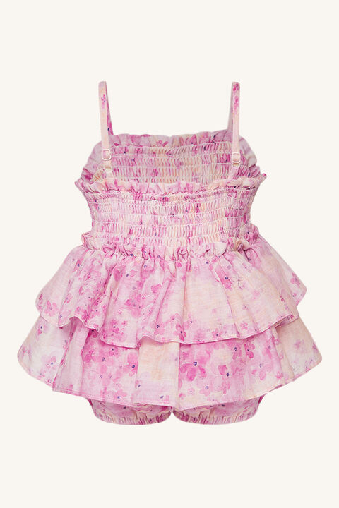 BABY GIRL lila floral grow in colour PEACH WHIP
