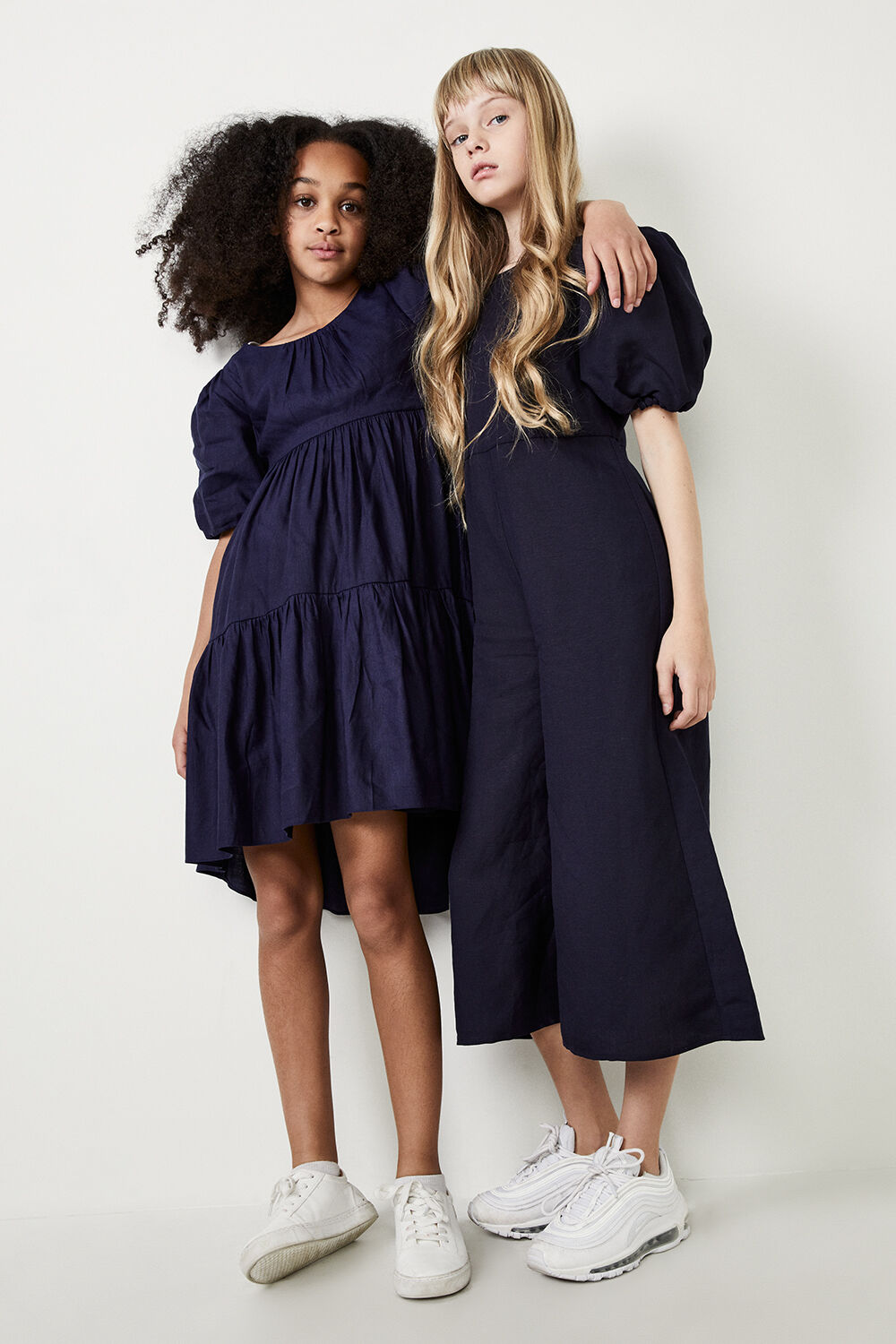 GIRLS TESSA TIERED DRESS in colour MARITIME BLUE