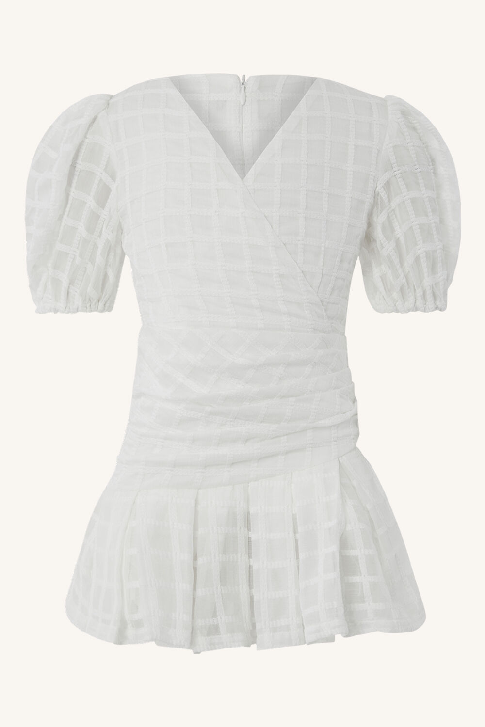 GIRLS JOLIE CHECK MIDI DRESS in colour CLOUD DANCER