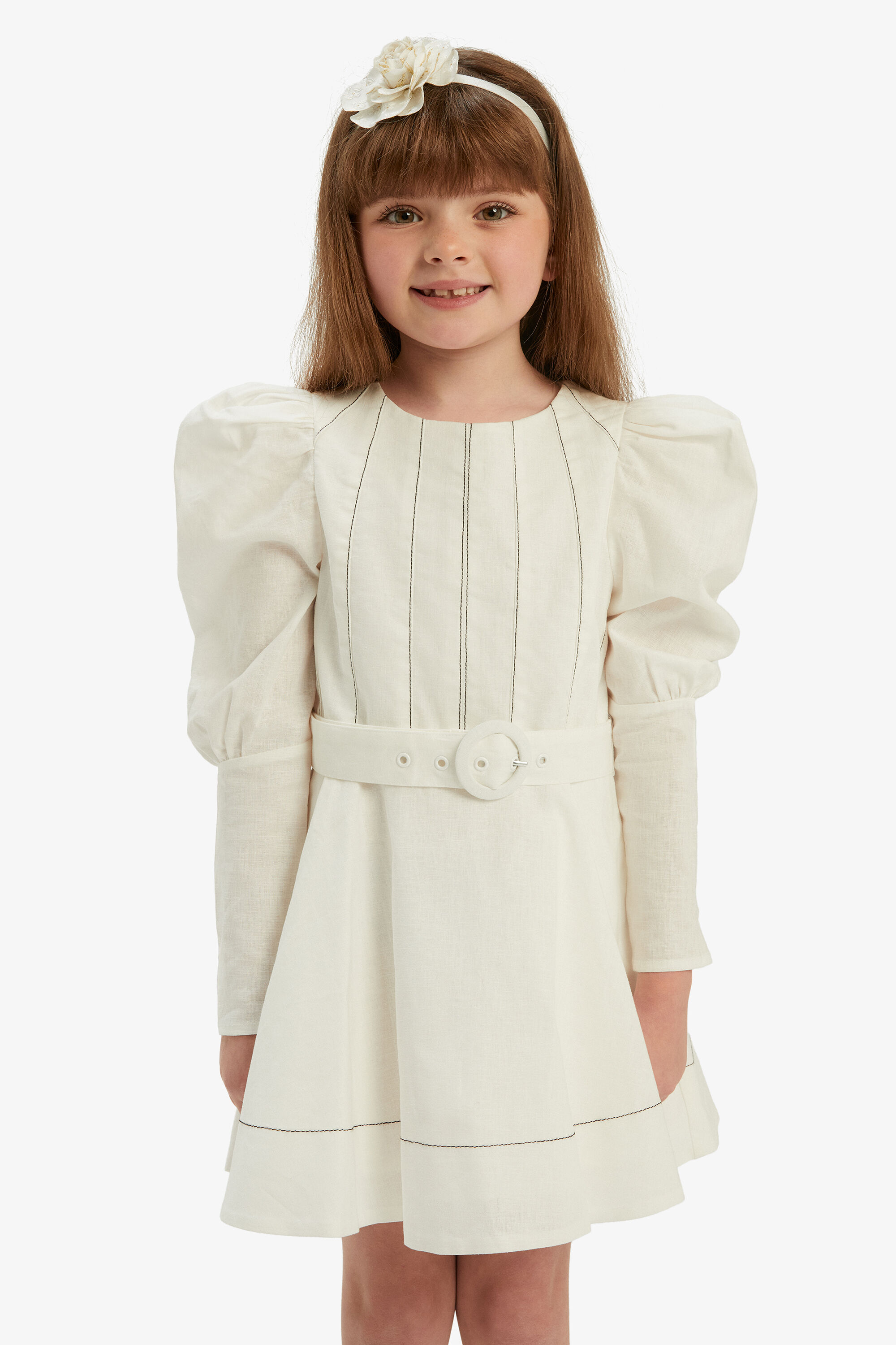 White bardot puff sleeve dress discount