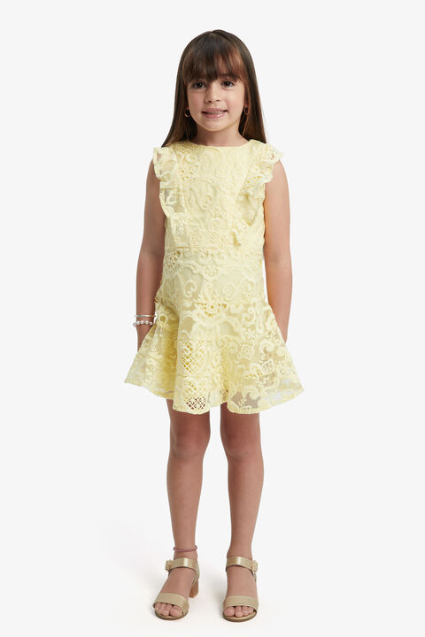 SADIE LACE DRESS in colour LIMELIGHT