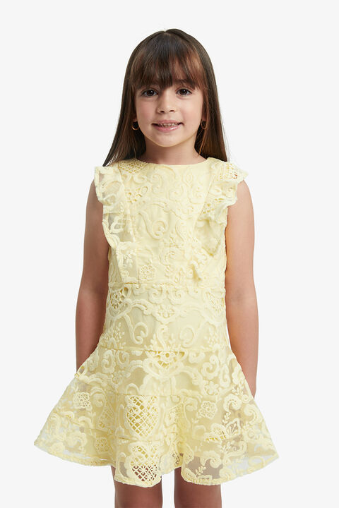 SADIE LACE DRESS in colour LIMELIGHT