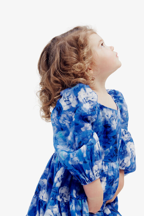 BABY GIRL AIRLEA FLORAL DRESS in colour ROYAL BLUE