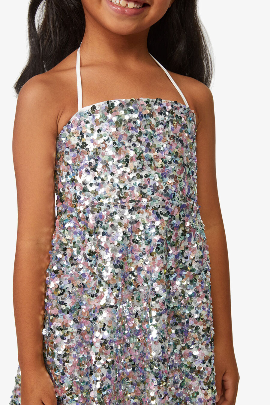 SEQUIN HALTER DRESS in colour RAINBOW