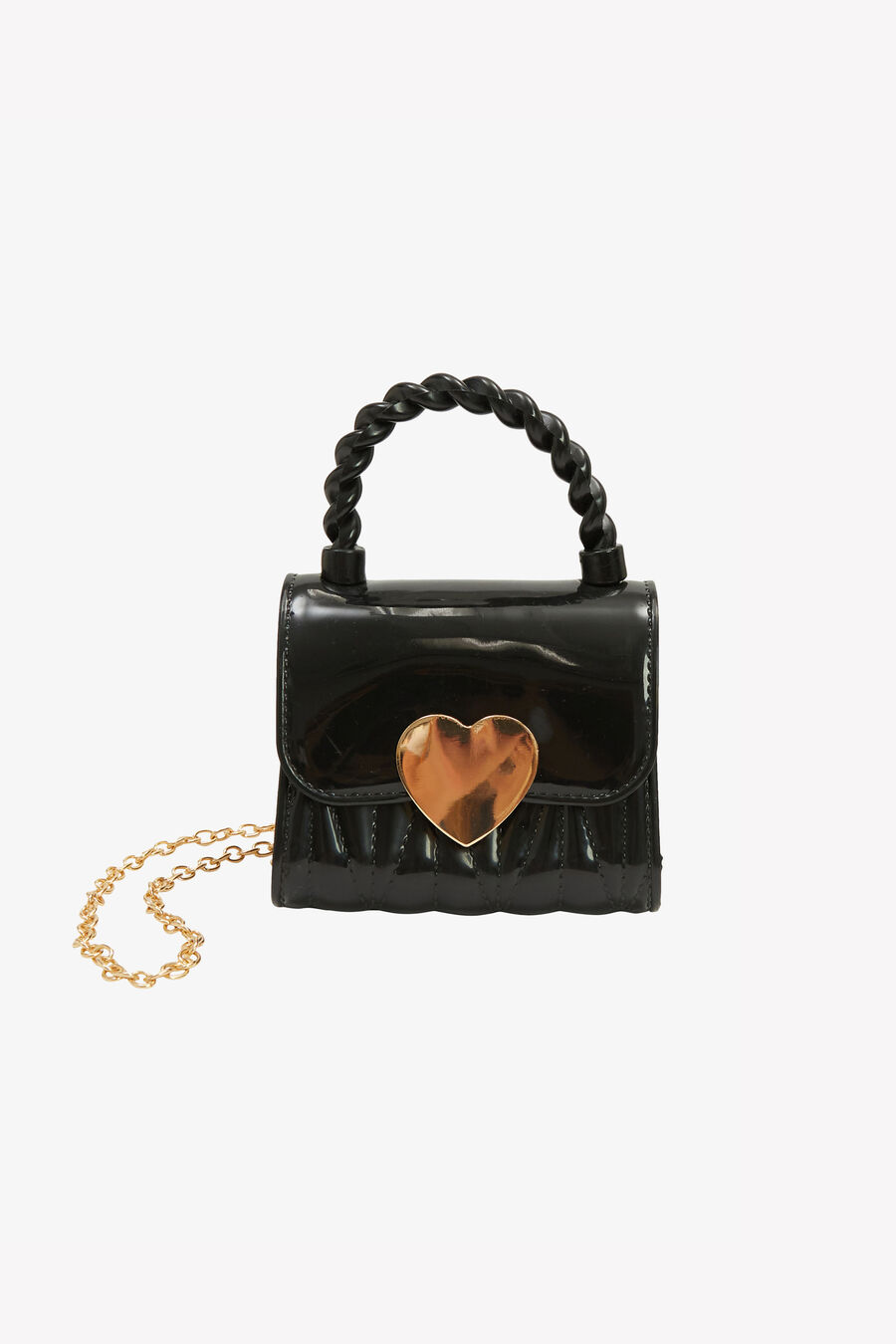 The Mini Patent Heart Bag