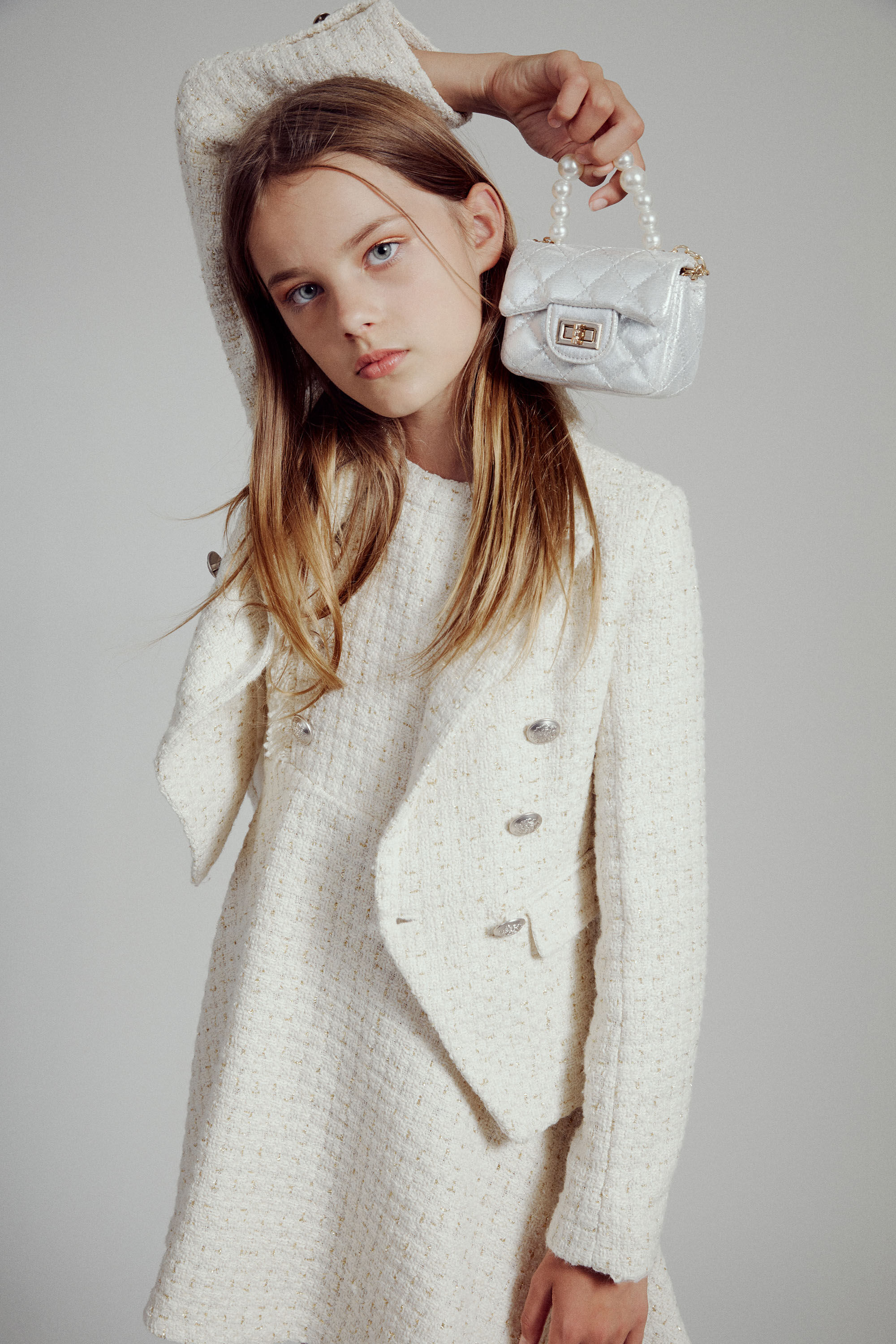 Girls cream cheap blazer
