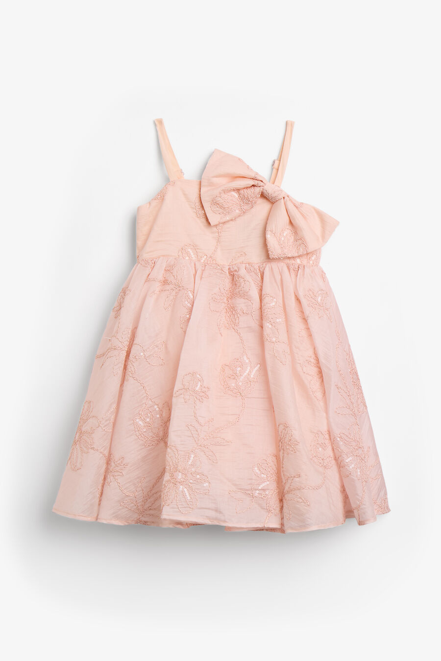 AMELIA EMBROIDERED MINI DRESS in colour Peach Blush
